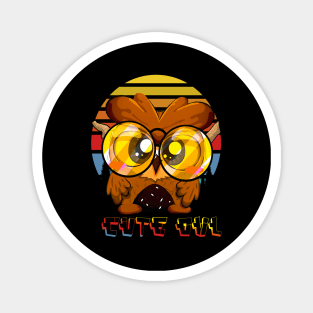 Cute Owl Animal Retro Vintage Magnet